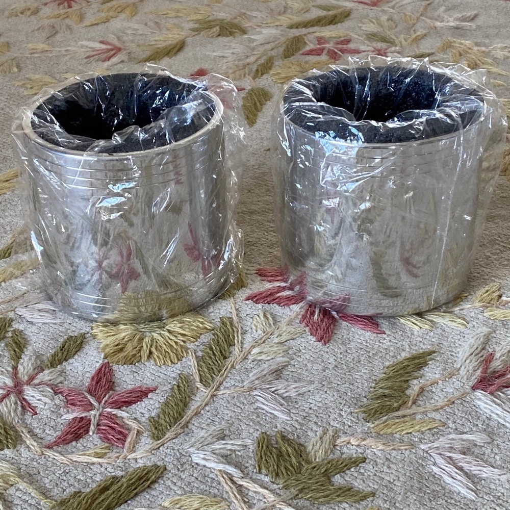 Empire Silver Pewter Can or Bottle Holders I Pair